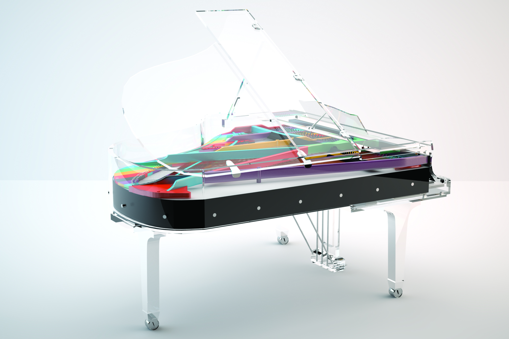 Crystal Elegance Rainbow Grand Piano